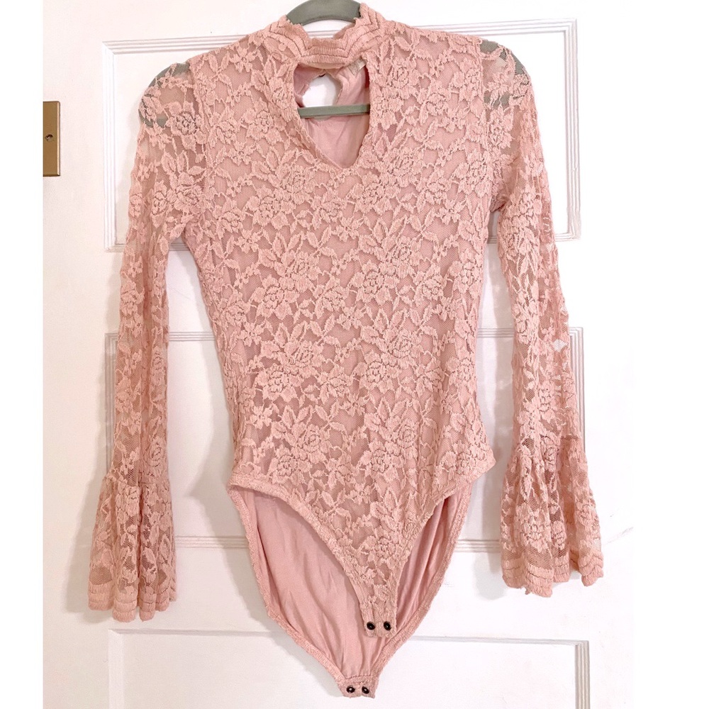 Altar’d State lace bodysuit light pink